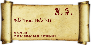 Méhes Hédi névjegykártya